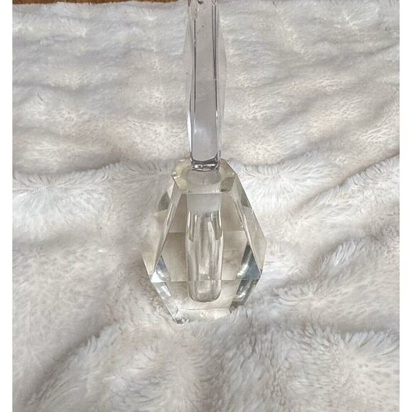 Set of 2 Crystal Lead Cut Clear Glass Perfume Bottles with Stoppers Vanity Decor - Picture 11 of 16